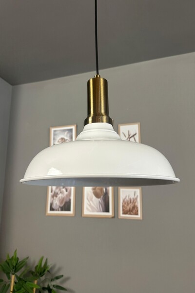 Bamyum Nota Beyaz Tekli Eskitme Fener Başlık Avize Salon Mutfak Koridor Hol O...