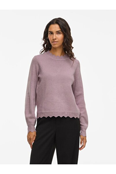 VILA Strickpullover VINIKOLINA Stehkragen