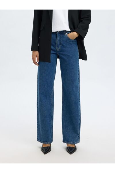 Selected Femme Wide Leg Jeans High Waist