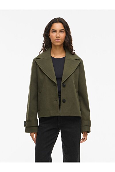 VILA Jacke Geknöpfte V-Ausschnitt