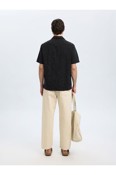 SELECTED Kurzarmhemd Besticktes