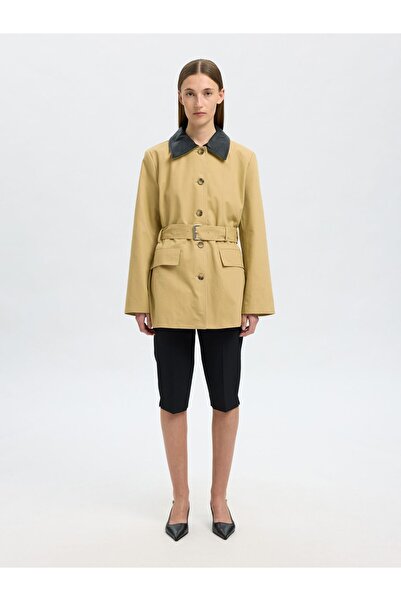 Selected Femme Trenchcoat Baumwoll Gürtel