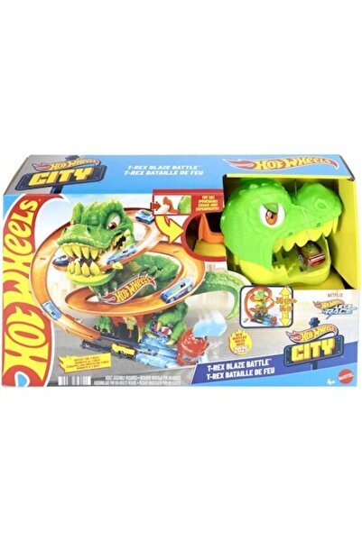 HOT WHEELS City - Fire Station and T-Rex Battle Playset