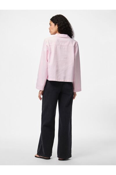 PIECES Jeanshemd PCFLORA BINDEVERSCHLUSS