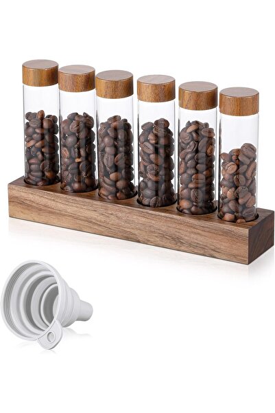 erorex Coffee Bean Storage Tubes Jar, Single Dose 2 Oz Borosilicate Glass, Coffee Bean Container, Cellar
