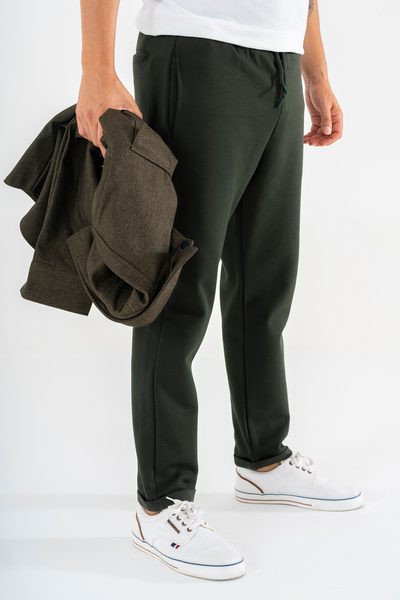 Souris Men's Khaki Double Leg Jogger Pants Slimfit Comfortable Fit