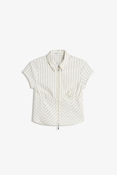 Bershka Short sleeve shirt with zip