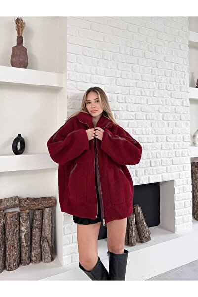 Bella Breeze Women's Oversize Zippered Plush Teddy Jacket