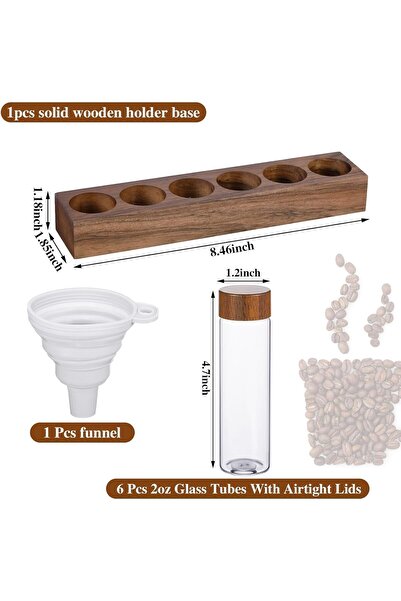 erorex Coffee Bean Storage Tubes Jar, Single Dose 2 Oz Borosilicate Glass, Coffee Bean Container, Cellar