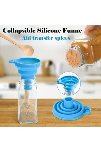 erorex 12Pcs Spice Jars Label, 120 Ml Glass Food Storage Containers Jars Bamboo Lids Wooden Spoon,