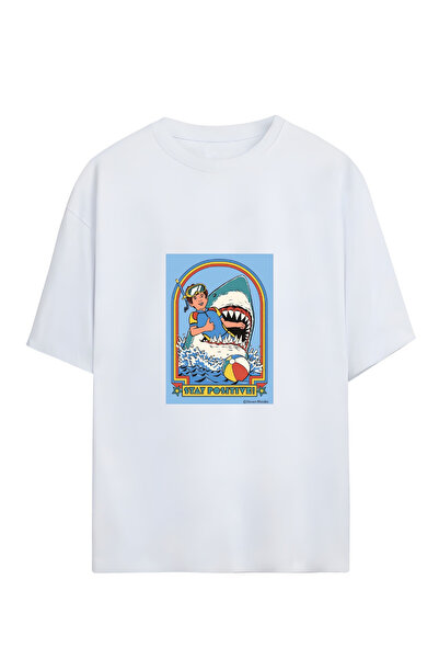 GraffTee تي شيرت قطني كبير الحجم للجنسين من STAY POSITIVE