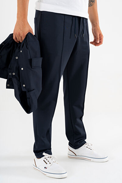 Souris Чоловічі сині спортивні штани-джоггери з подвійними штанинами та шнурками