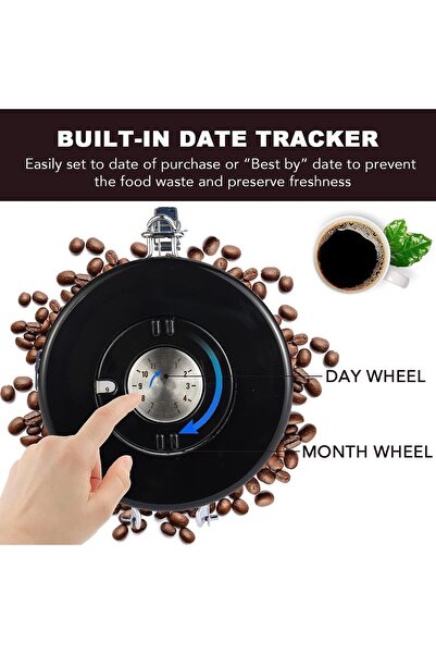 erorex Stainless Steel Coffee Canister Date Tracker 22 Oz Airtight High Quality Storage Container Scoop