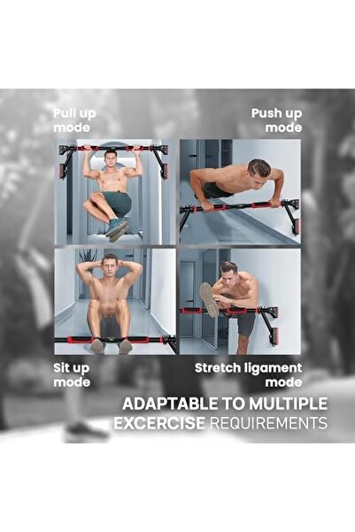 Generic Pull Up Bar - Two-way Support Strength Training Chin up Bar for Doorway, 1 Pair of Gym Rings, 1 Pair