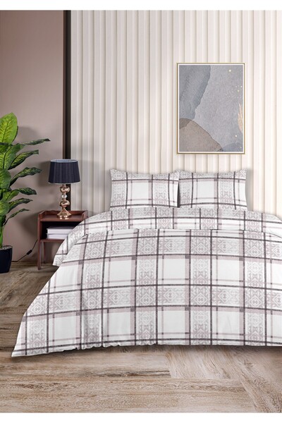 Evim Σετ Παπλωματοθήκης Διπλός Hermes 100% Βαμβάκι 200x220cm Plum