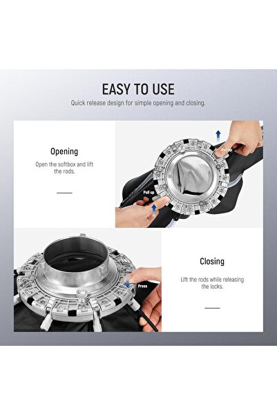 NEEWER 35"/90cm Octagonal Softbox, Quick Release Bowens Mount, Honeycomb Grid & Diffusers