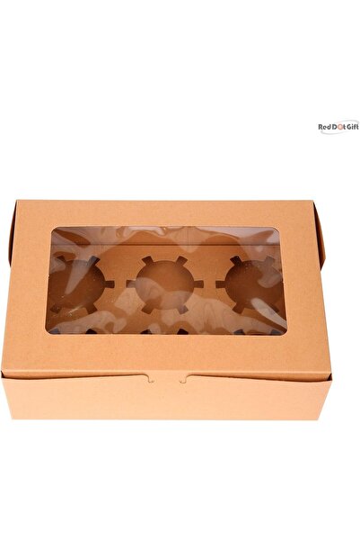 erorex 6 Cavities Kraft Paper Cupcake Box Inserts Cupcake Containers Bakery Cake Carriers Home Dessert Shop