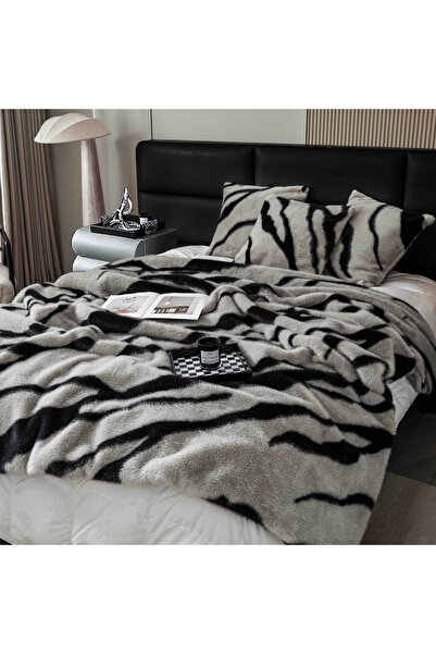 CHIRASO CHIRASO Duvet Set, Faux Mink Fur with Zipper 200x230cm, 2 Pillowcases 50x50cm, Double Bed