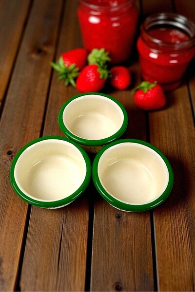 İnci Emaye 3 Piece 10cm Enamel Vertical Plate Set, Breakfast Plate, Jam Bowl, Olive, Cheese Plate, Dowry, Gift