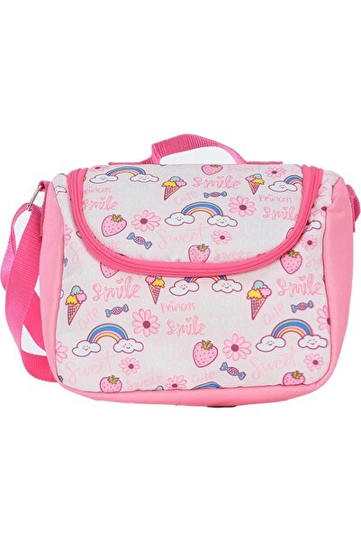 Pippa Girl's Three-Eyed Pink Elementary School Triple School Bag Set - Ice Cream and Rainbow - Ppset5310