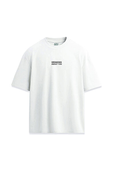 Darkia تي شيرت مطبوع بتصميم مكتوب عليه "Drinking About You" للجنسين