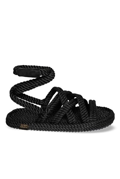 Nomadic Republic Roma Women's Rope Sandals with Rubber Sole - Black