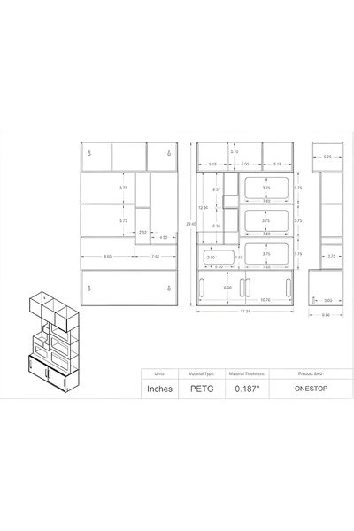 Slasa Multi-Section Acrylic PPE Wall-Mounted Station (74.7 × 44.1 × 15.4 cm) –Organizer for Masks & Gloves