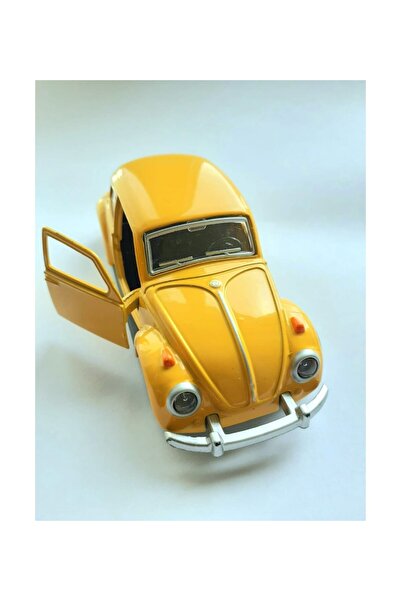 HediyeFilesi Yellow Pull-And-Drop Metal Vosvos Car Die Cast Large Size 12cm