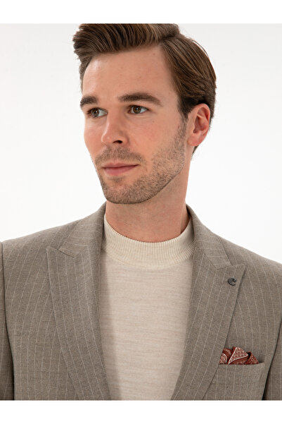 Cacharel Vizon Slim Fit Çizgili Kırlangıç Yaka Takım Elbise 50311017-VR052