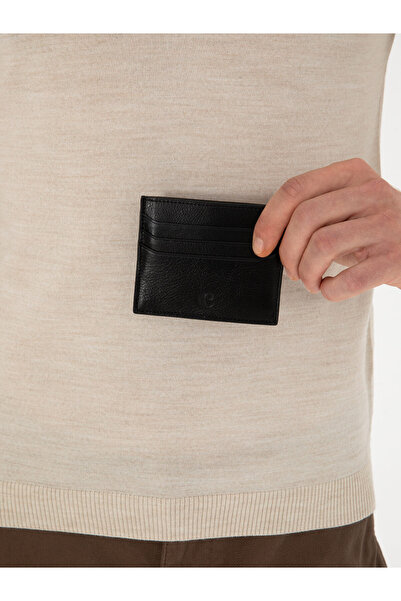 Cacharel حامل بطاقات جلد أسود 100% 50314348-VR046