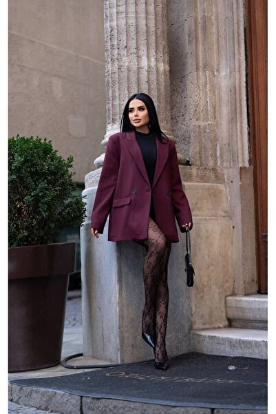 Lovely butik Jachetă blazer cu doi nasturi din poliviscos pentru femei