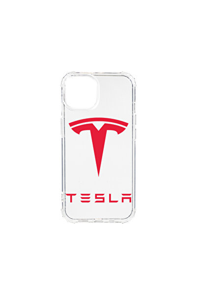 bestcase Carcasă spate antișoc pentru Apple iPhone 13, logo Tesla roșu, AS 1711