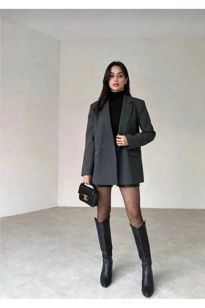 Lovely butik KADIN POLİVİSKON DOKUMA İKİ DÜĞMELİ BLAZER CEKET