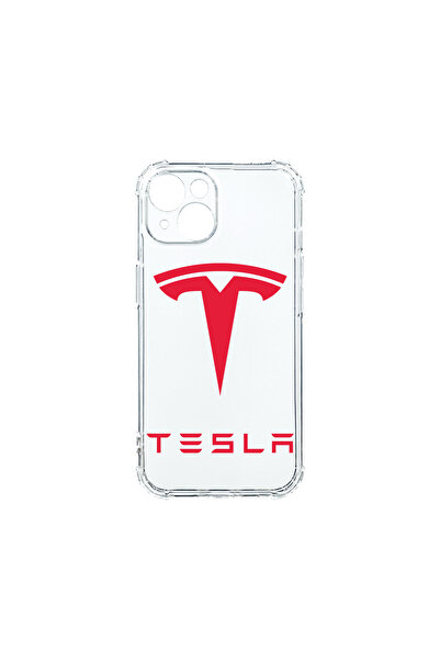 bestcase Carcasă spate antișoc pentru Apple iPhone 15 Plus, logo Tesla roșu, ...
