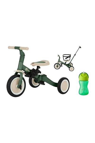 Petite&Mars Tricicleta, Petite&Mars, Turbo, 5 in 1, Pana la 25 kg, Verde + St...