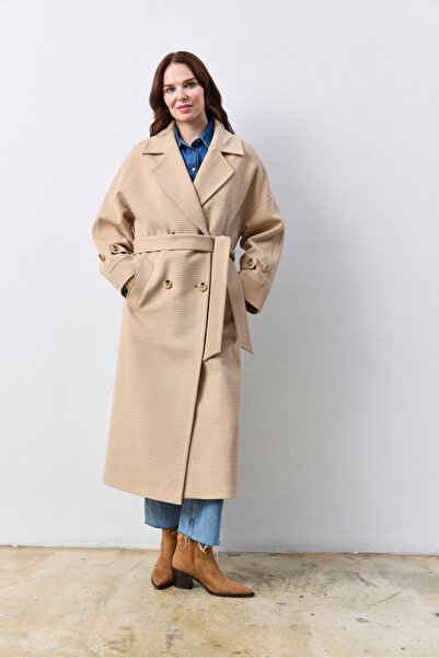 KENT Long Oversize Light Camel Coat