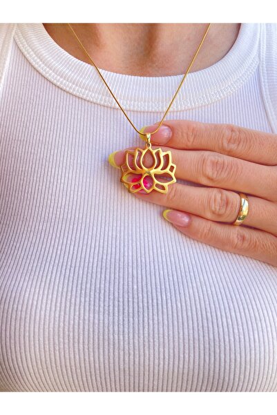 papatya aksesuar قلادة نسائية من زهرة الحياة اللوتسية، زيتون، جزيرة اللوتس، مصنوعة من الفولاذ 316L