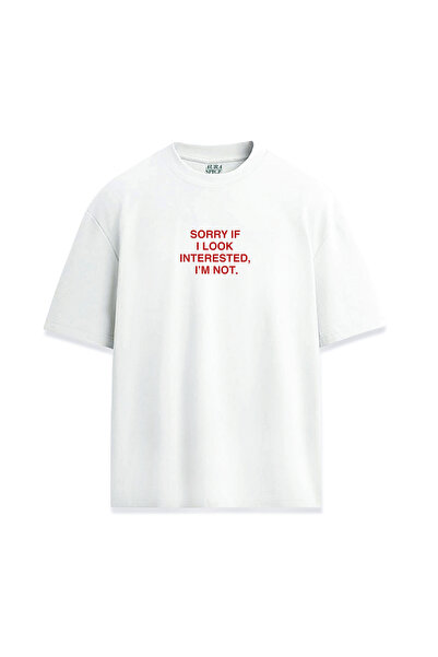 Darkia تي شيرت مطبوع عليه تصميم بسيط مطبوع عليه "معذرة إذا بداني مهتمًا" للجنسين