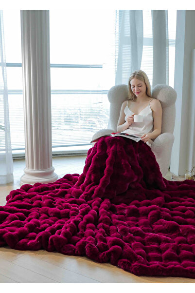 CHIRASO CHIRASO Blanket, Cocolino, Rabbit Fur Pattern with Zipper, 200x230cm, Double Bed