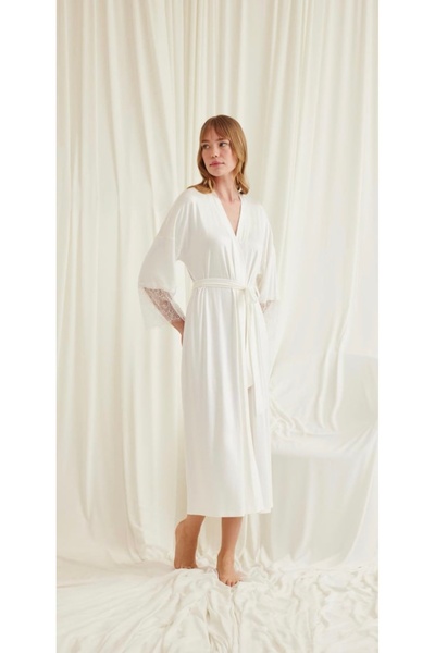 NightLove Monamise Lace and Belted Dressing Gown 18553