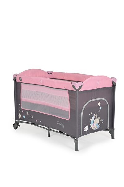 Moni Sleepy foldable cot with two levels, changing table, toy bar and wheels, 120x60 cm