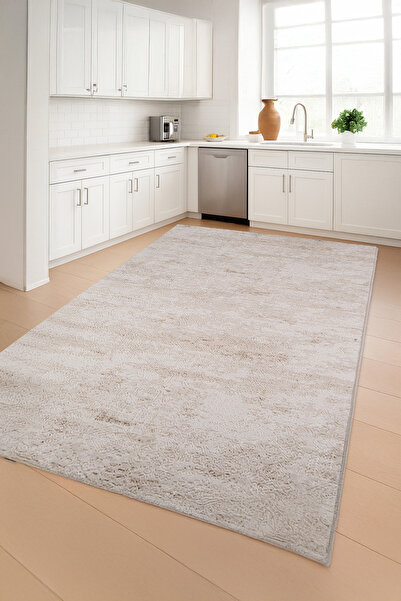 Bestekar Lunessa Krem Kaymaz Tabanlı Yumuşak Yüzeyli Leke Tutmaz Modern Tasar...