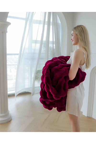 CHIRASO CHIRASO Blanket, Cocolino, Rabbit Fur Pattern with Zipper, 200x230cm, Double Bed