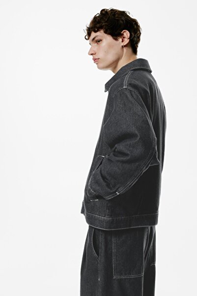Pull & Bear Fermuarlı Denim Ceket