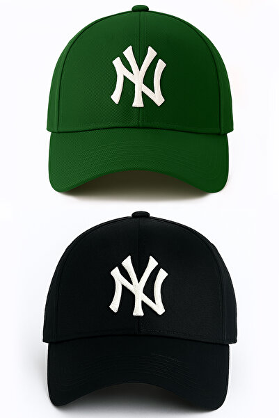 Verahed 2-Pack Ny New York Embroidery Unisex Baseball Green Black Hat Women's Hat Men's Hat Summer Hat