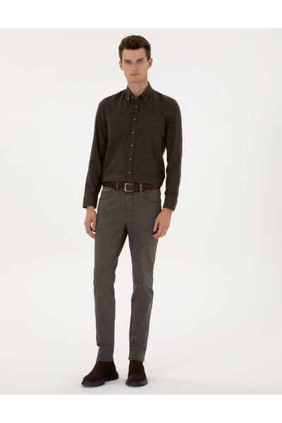 Pierre Cardin Brown Slim Fit Jean Pants 50315250-Vr197