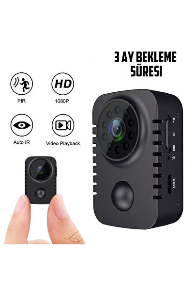 GÜMRÜK BEY MD29-A Mini Gizli Kamera | 1080P HD Gece Görüşlü, Pır Hareket Sensörlü, 3 Ay Bekleme - 8 Saat Kayıt