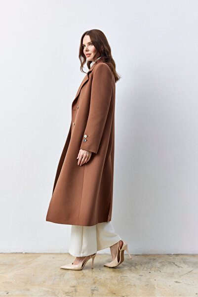 KENT Long Cashmere Hazelnut Coat