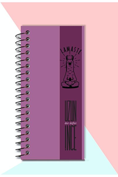 Yıldızistan Unlined Spiral Bound Cardboard Cover 96 Pages Long Thin Narrow Notebook 21X10 Cm.