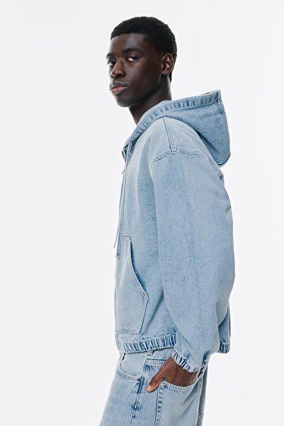Pull & Bear Kapüşonlu denim ceket